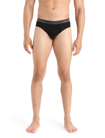 Men's Icebreaker Merino Anatomica Briefs Underwear Black | CA 1648YXFU